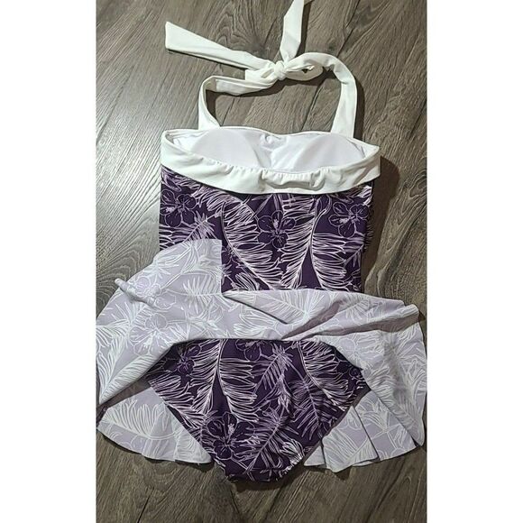 VENUS Swimwear Slimming One Piece Haulter Skirted Bathingsuit Women's Size 8 - Picture 4 of 5